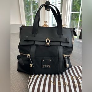 Henri Bendel Jetsetter Backpack/Bag -  Large in Black w/ gold hardware